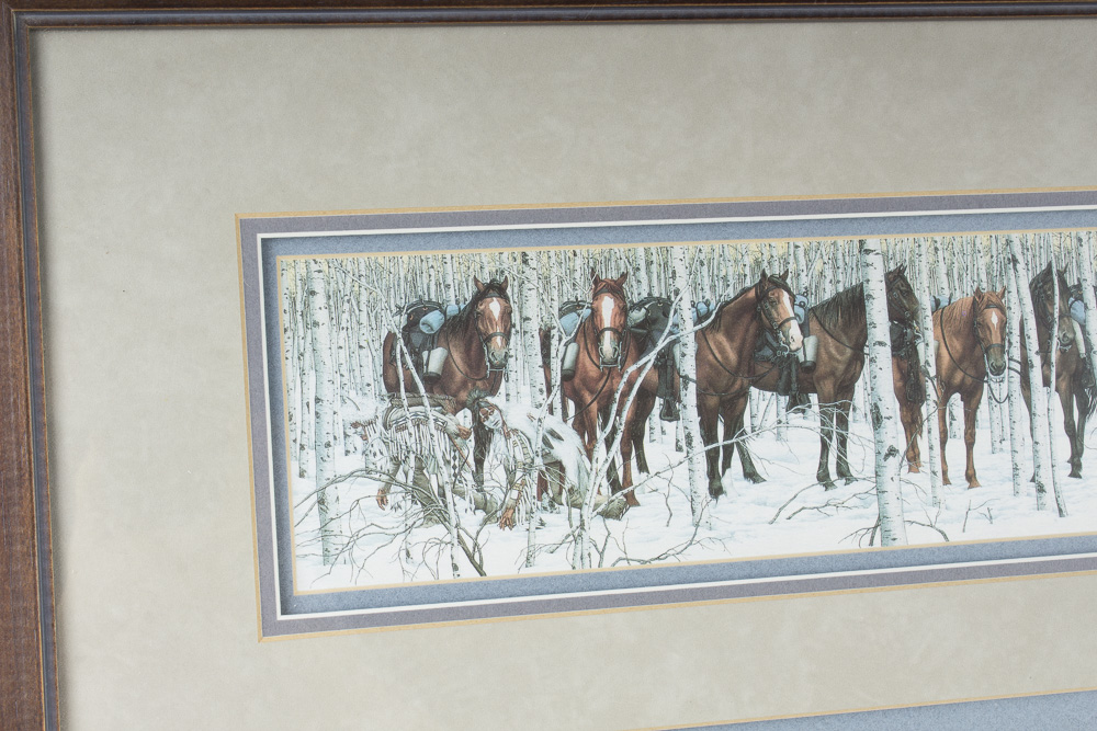 Bev Doolittle  Offset Lithograph "Two Indian Horses" with Arrow