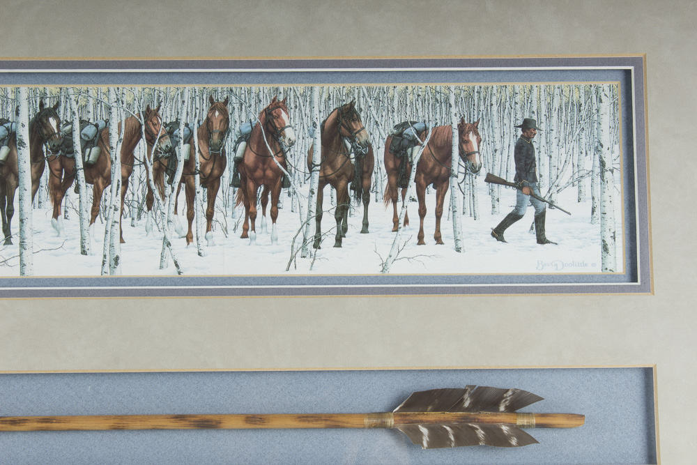 Bev Doolittle  Offset Lithograph "Two Indian Horses" with Arrow