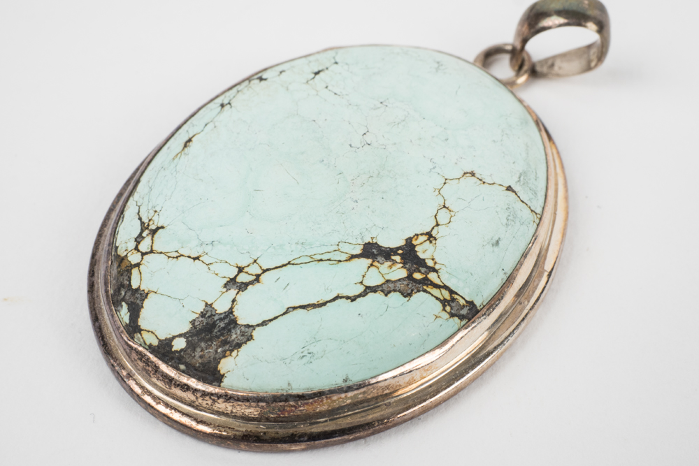 Sterling and Turquoise Bracelet and Pendant