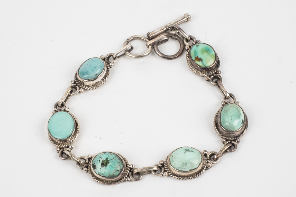 Sterling and Turquoise Bracelet and Pendant