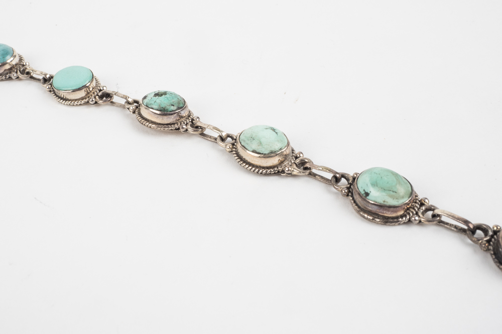 Sterling and Turquoise Bracelet and Pendant