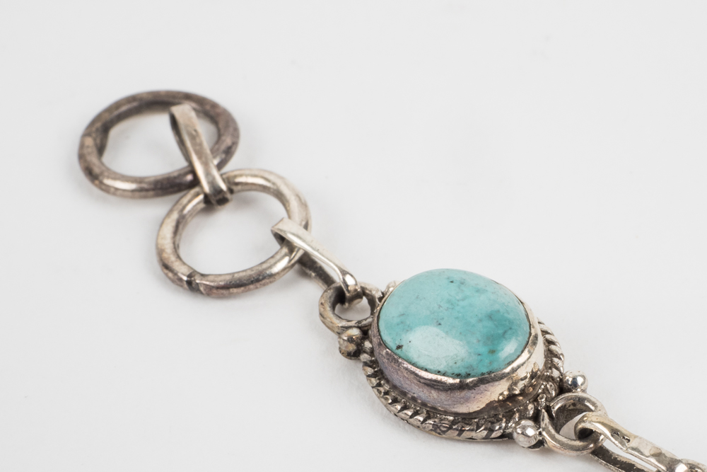 Sterling and Turquoise Bracelet and Pendant