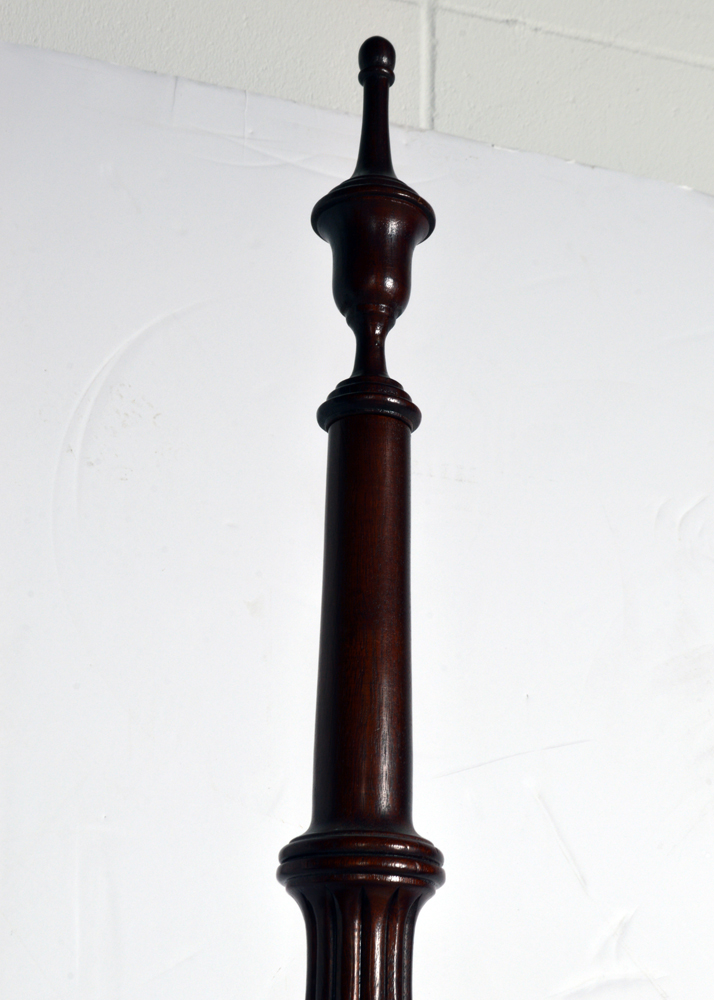 White of Mebane Queen Size Mahogany Canopy Bed with Step Stool