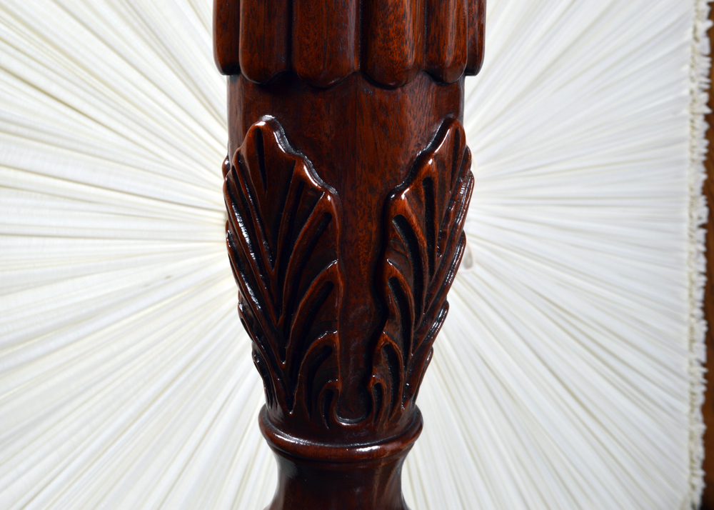 White of Mebane Queen Size Mahogany Canopy Bed with Step Stool