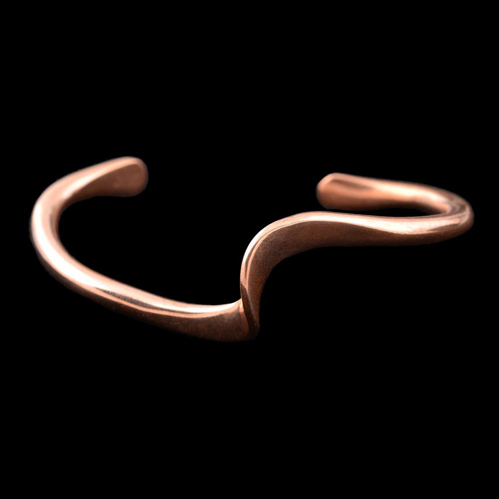 Pair of Modernist Copper Cuff Bracelets