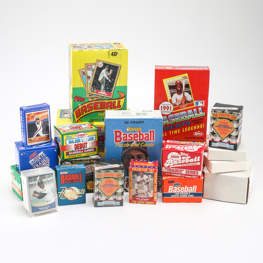Collection of Baseball Cards Sets from the 1980s and 1990s