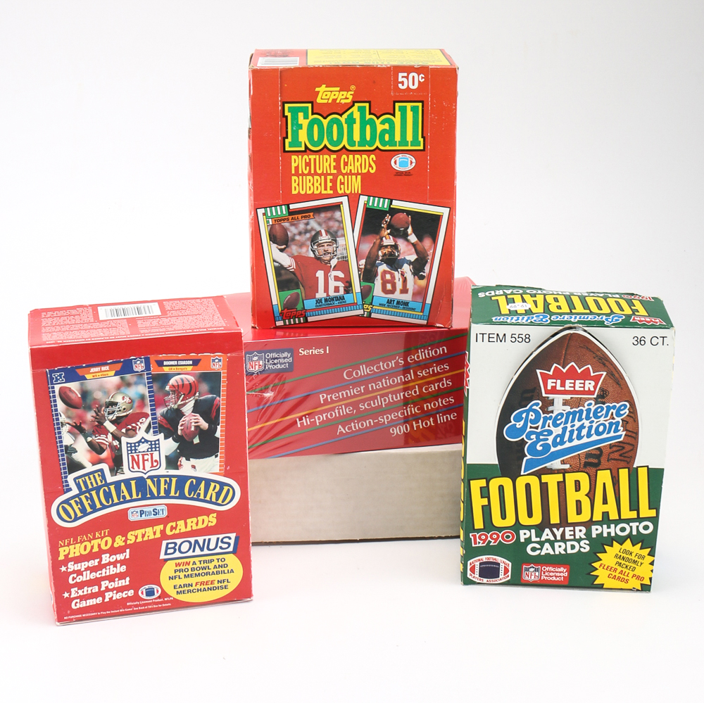 Collection of Five Boxes of Football Cards