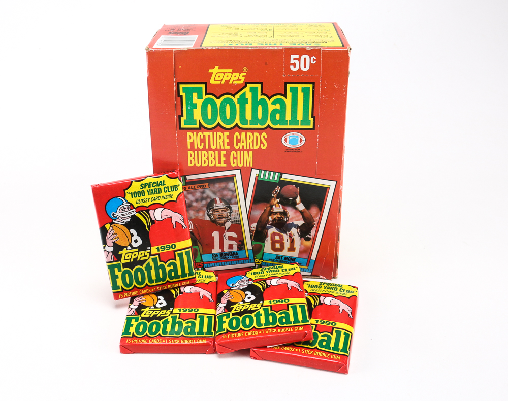 Collection of Five Boxes of Football Cards