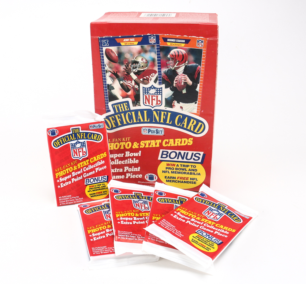 Collection of Five Boxes of Football Cards