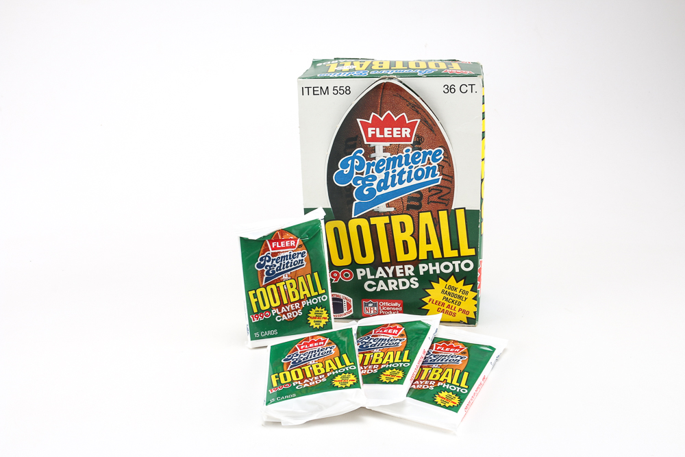 Collection of Five Boxes of Football Cards