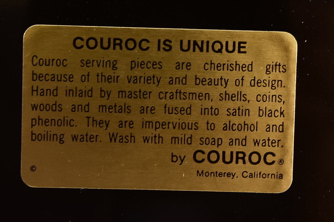 Vintage Couroc Tray with Inlaid Presidential Coins