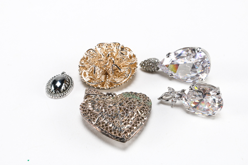 Silver Tone and Rhinestone Jewelry