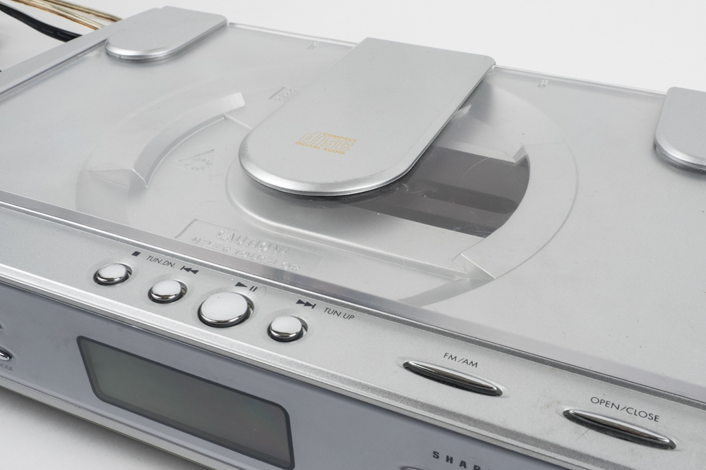 Sharper Image CD Player and Silver Tone Speakers