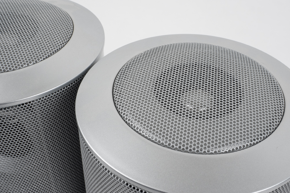 Sharper Image CD Player and Silver Tone Speakers