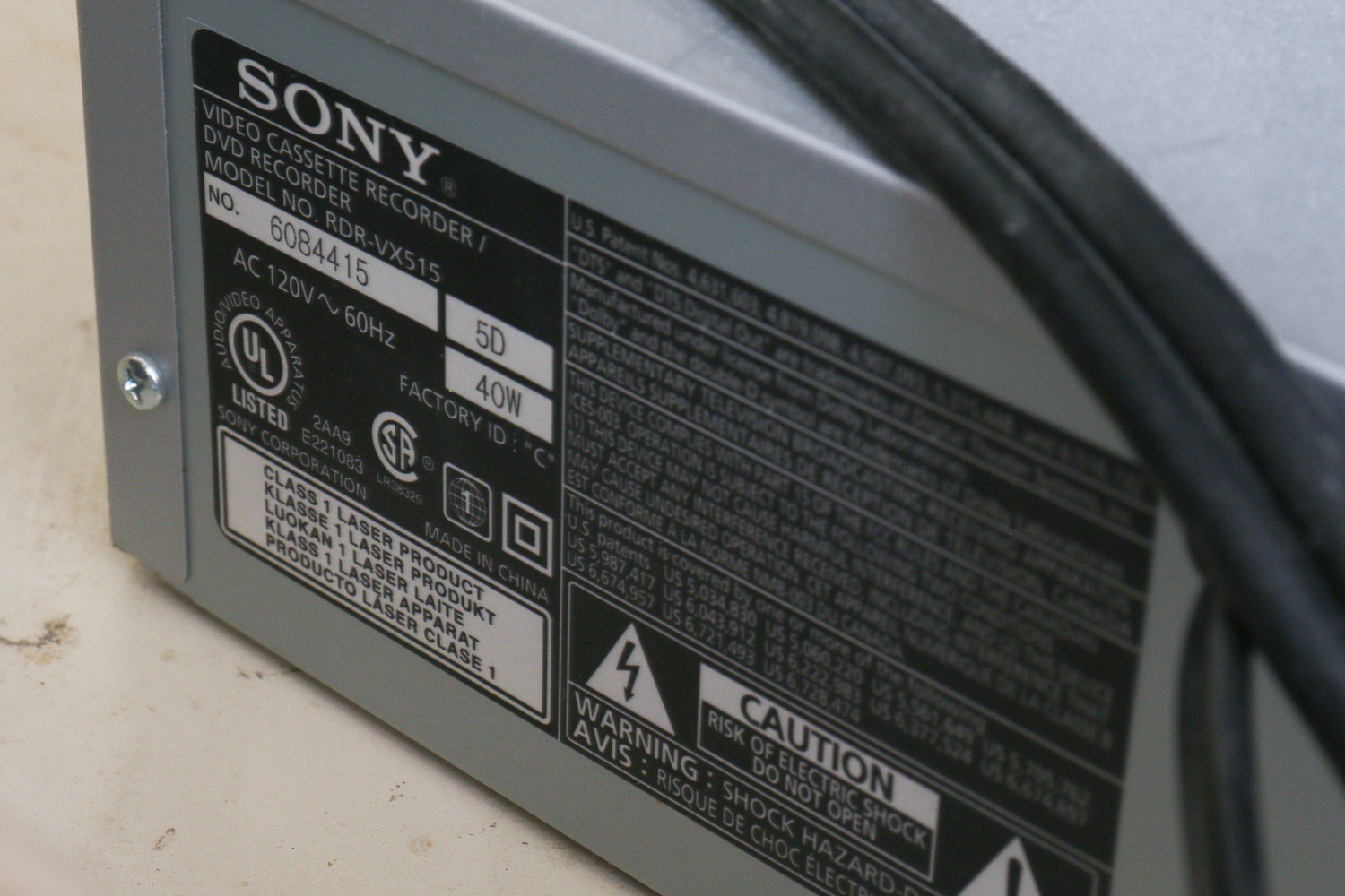 Sharp LCD Television With Sony VCR/DVD Recorder