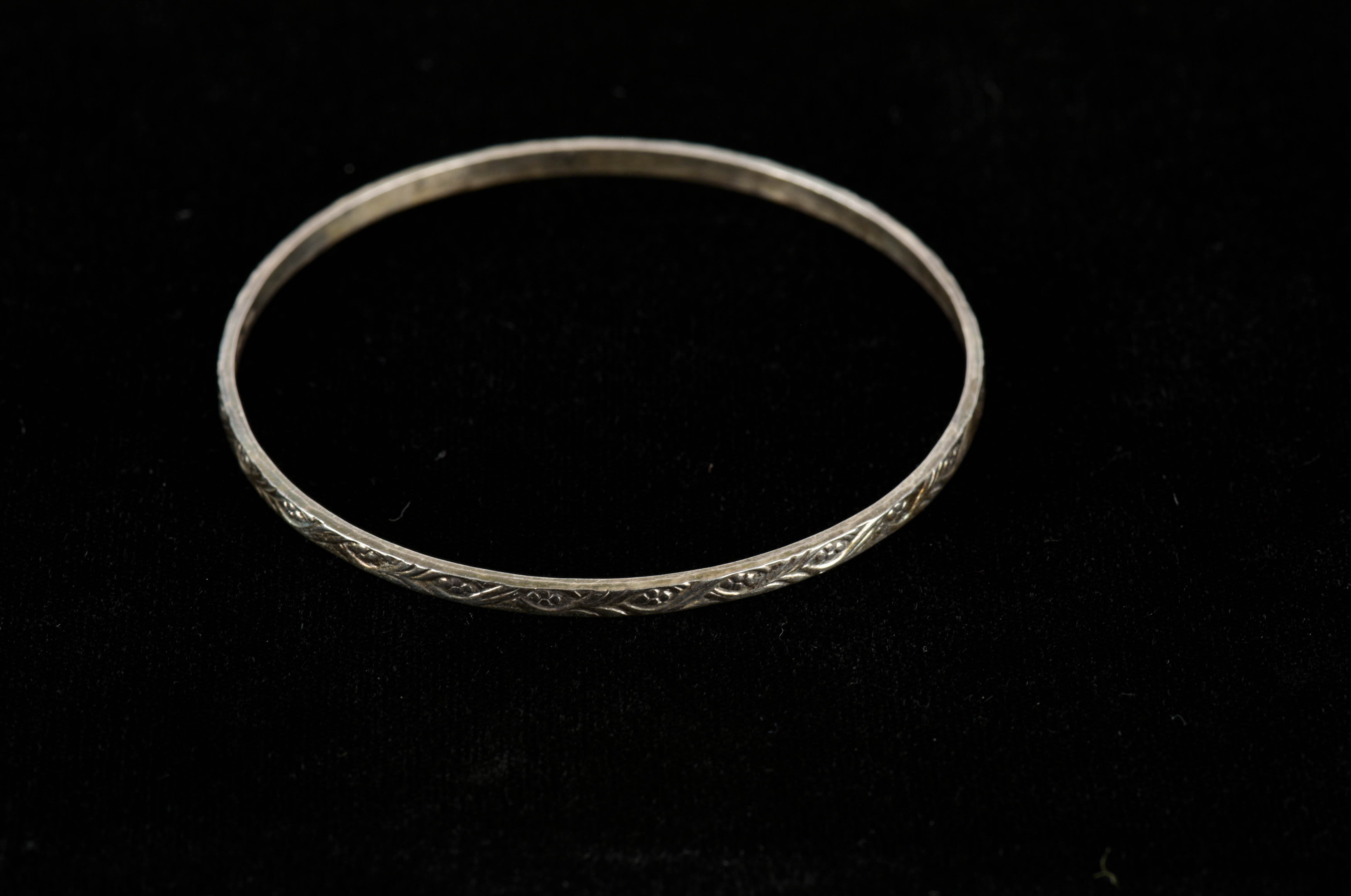 Five Sterling Silver Bangle Bracelets