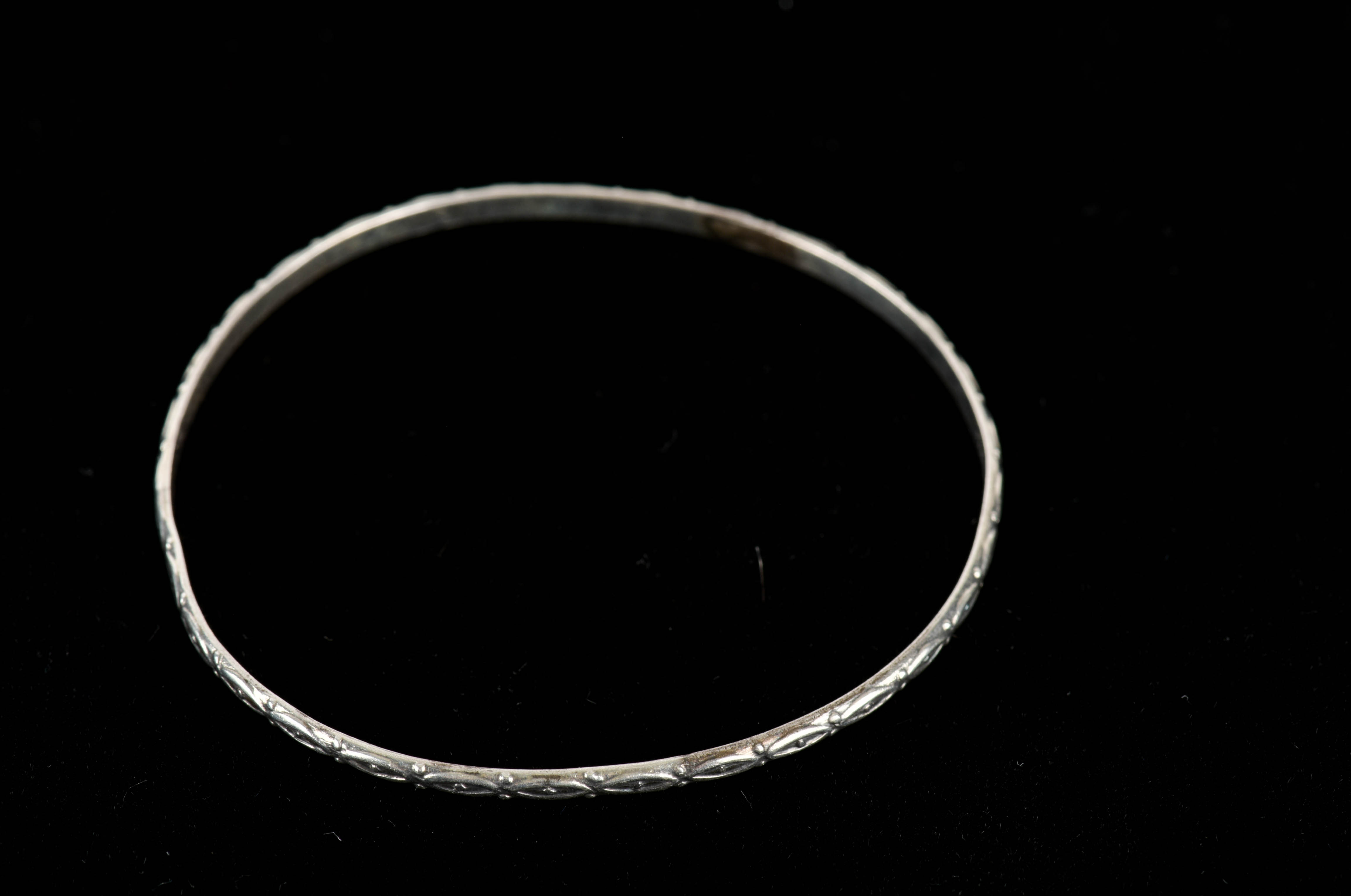 Five Sterling Silver Bangle Bracelets