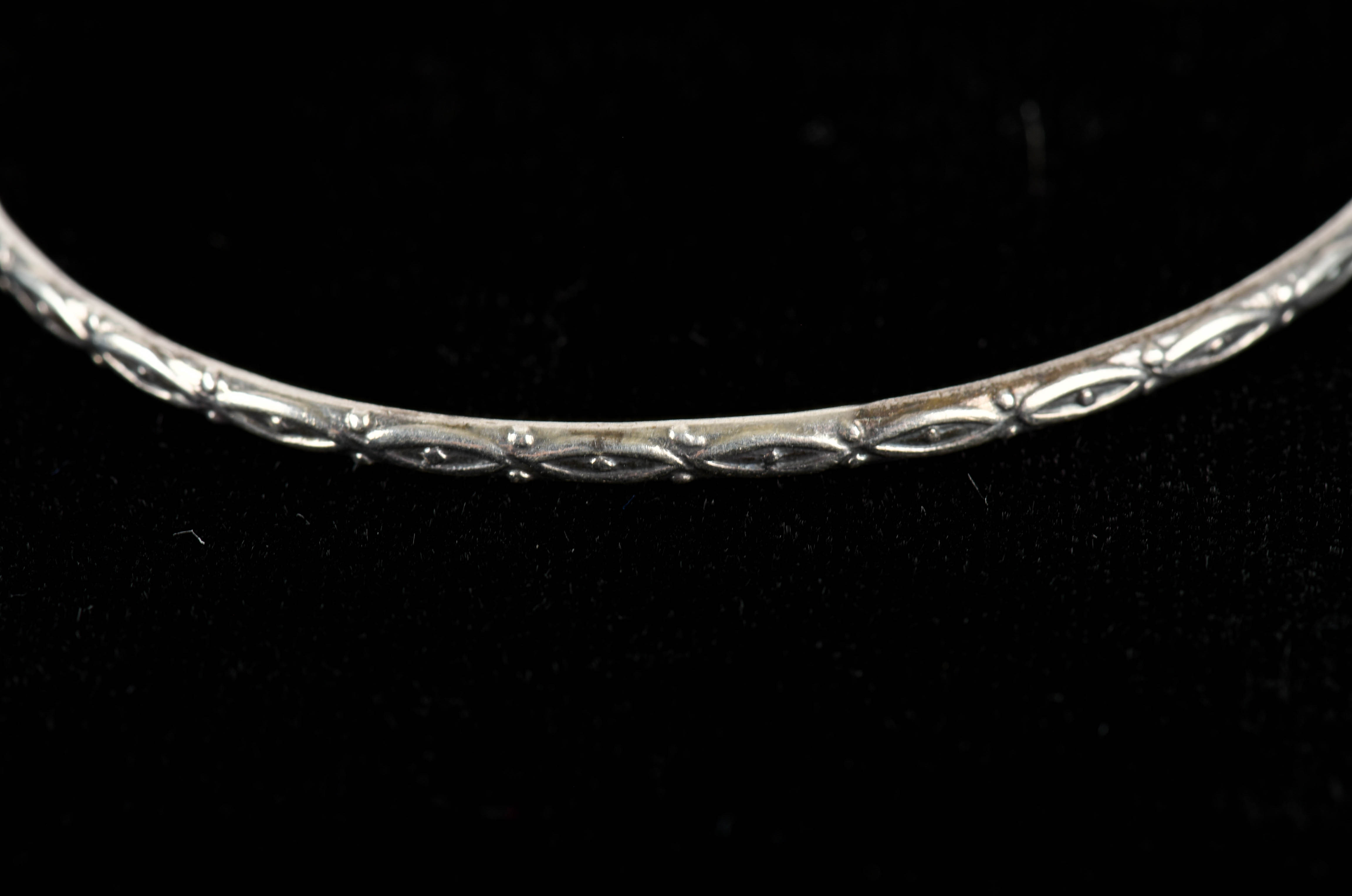 Five Sterling Silver Bangle Bracelets