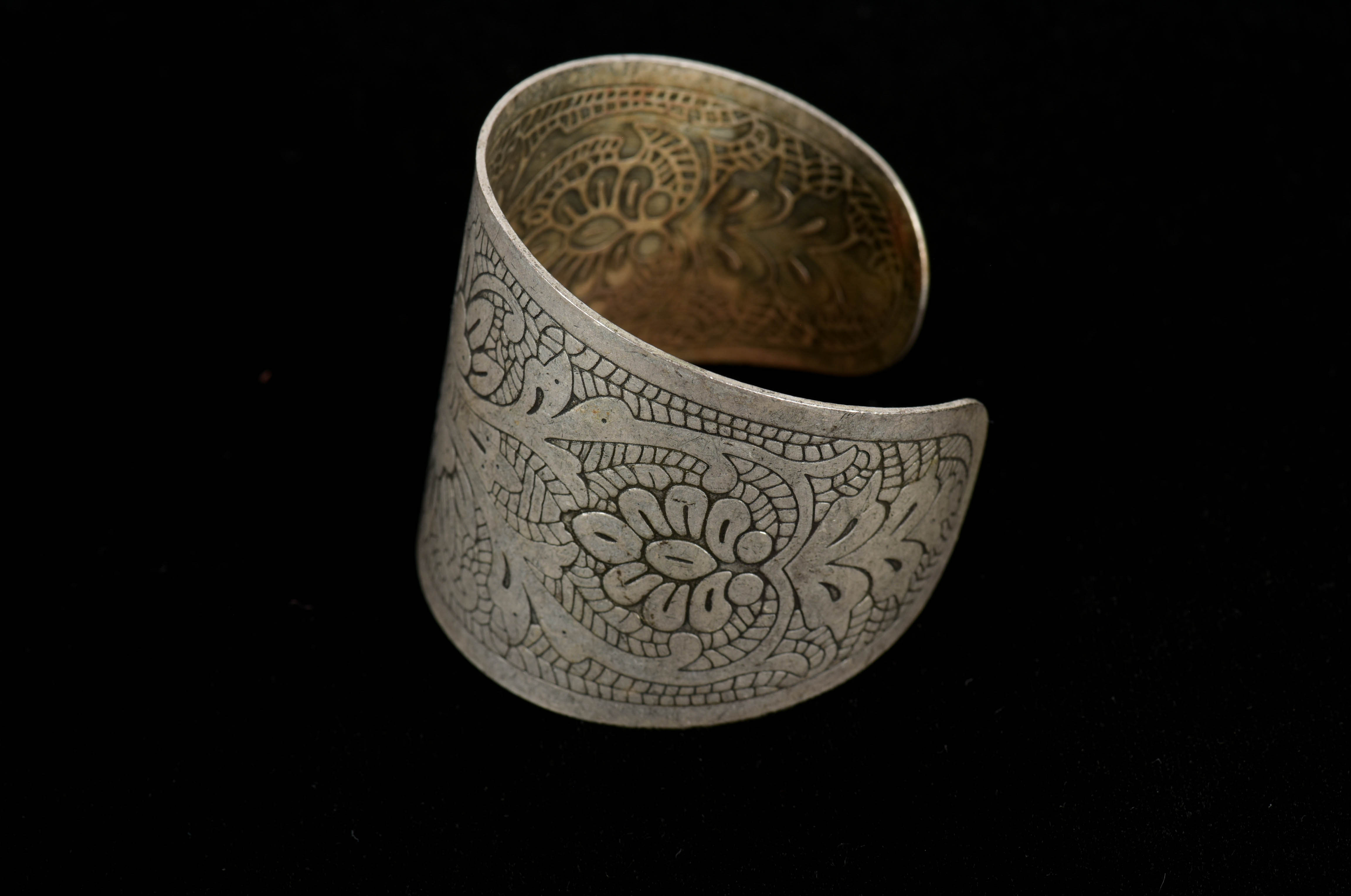 Four Silver Tone Cuff Bracelets