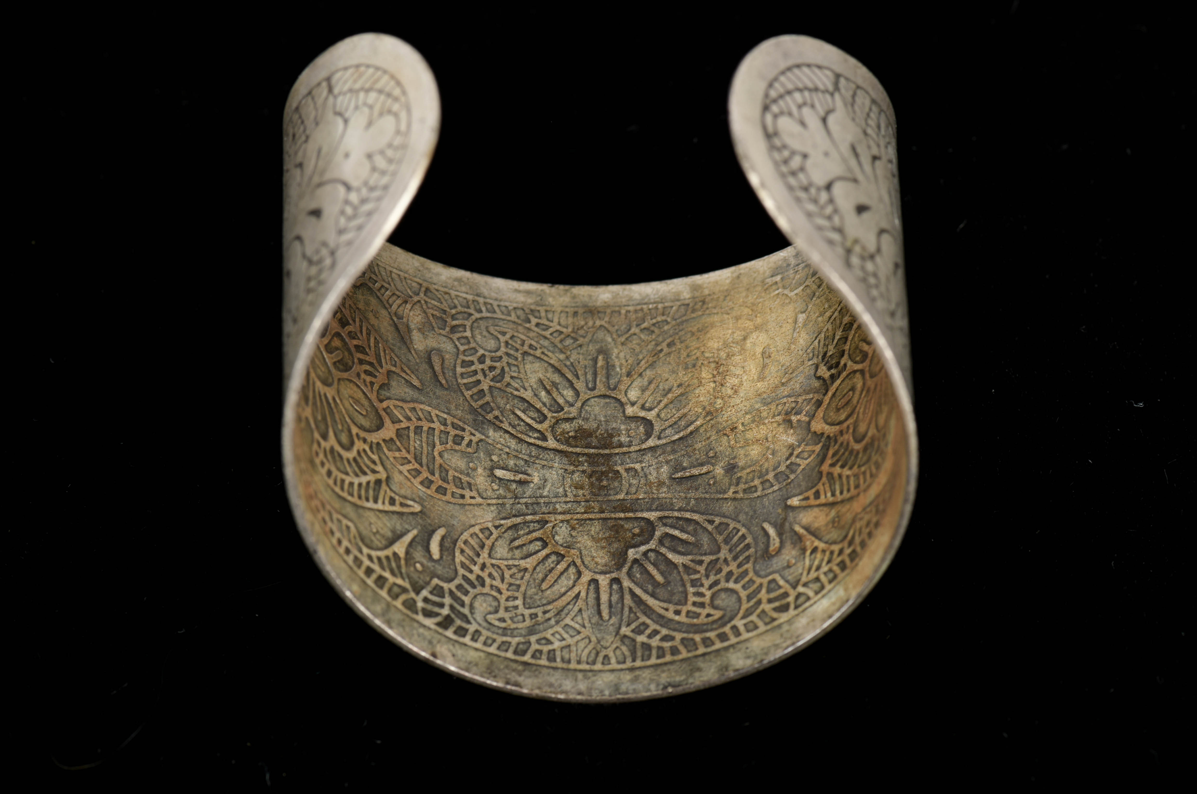 Four Silver Tone Cuff Bracelets