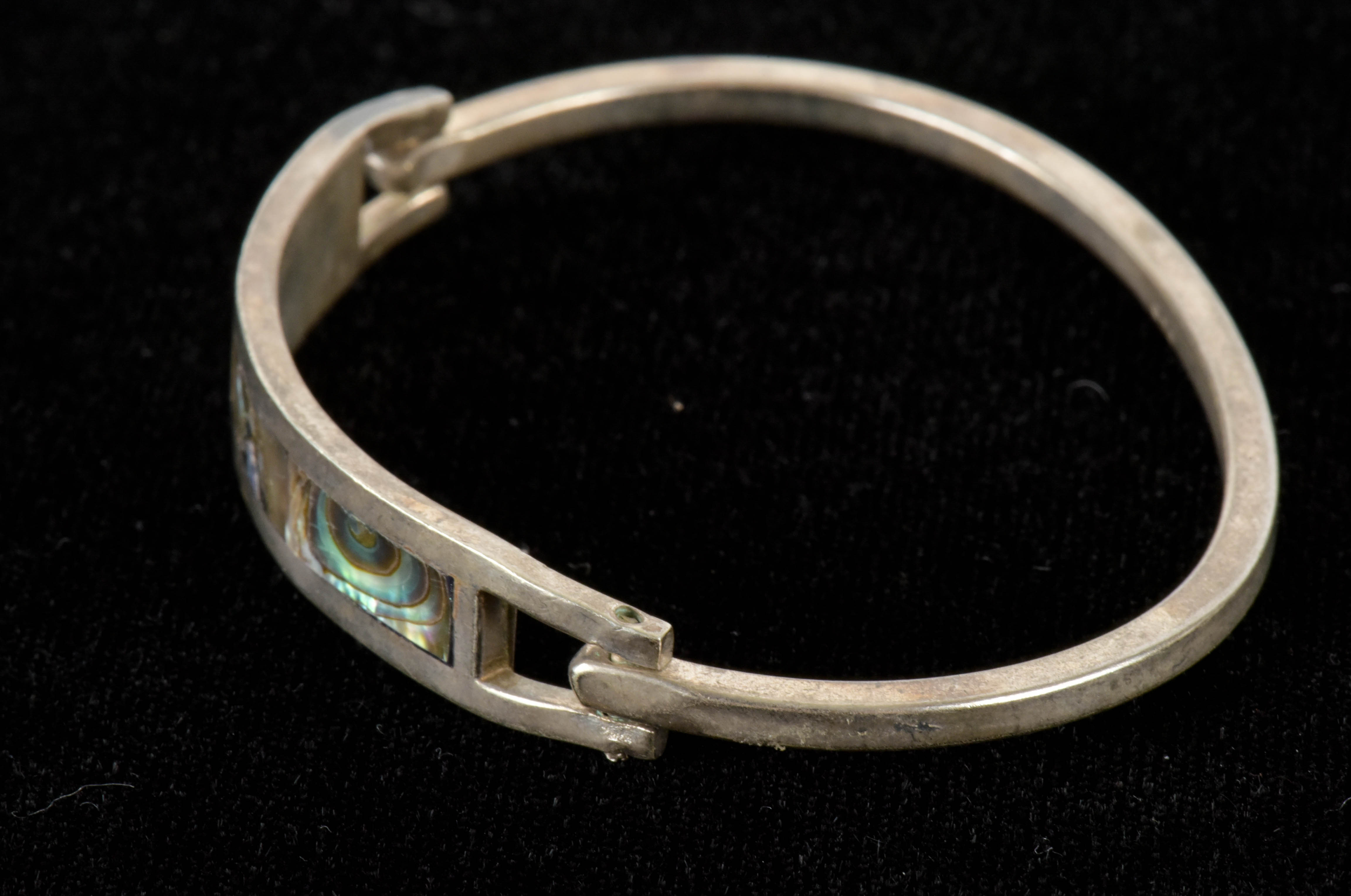 Sterling Silver Bracelets with Inlaid Shell