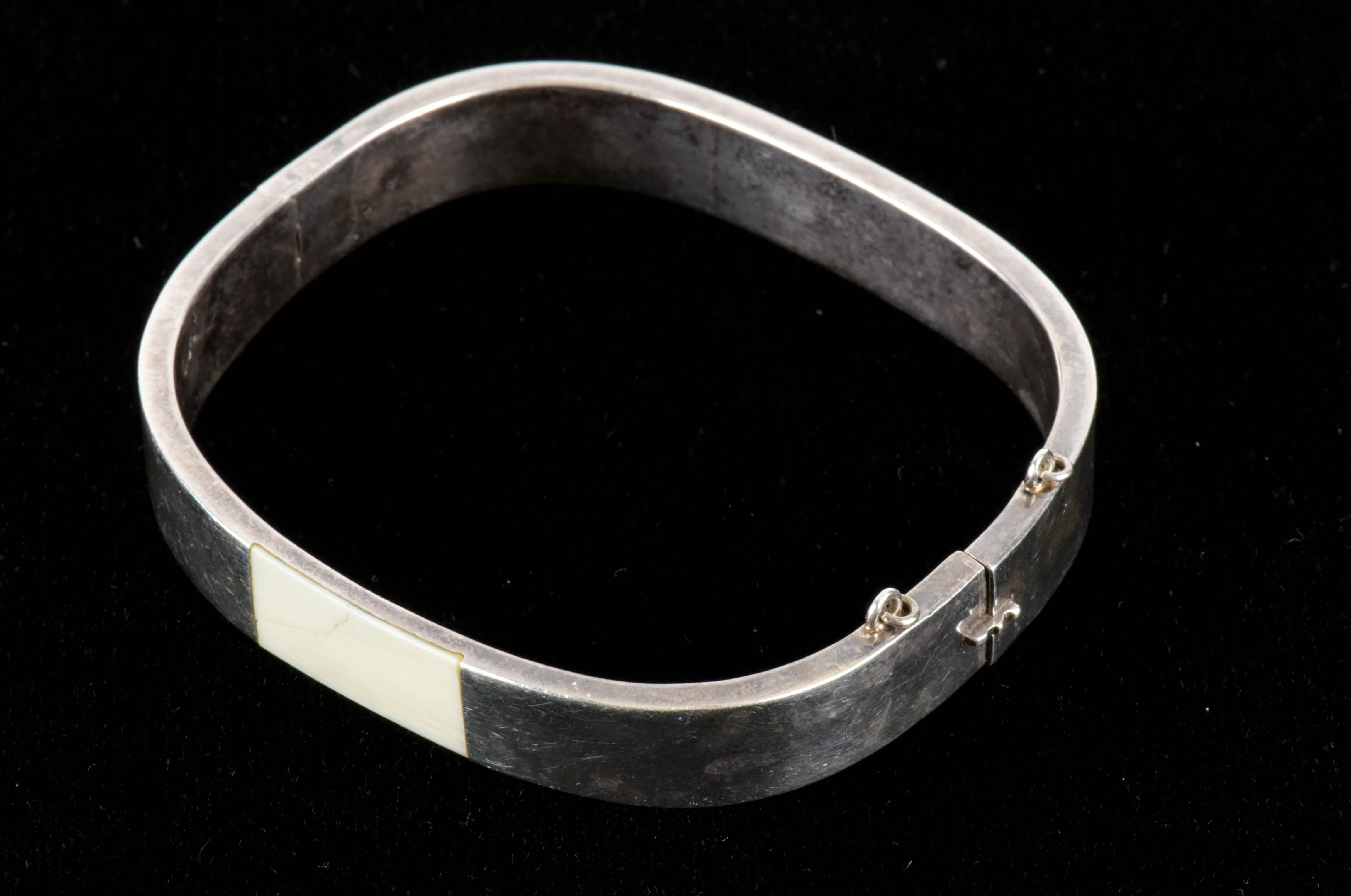 Sterling Silver Bracelets with Inlaid Shell