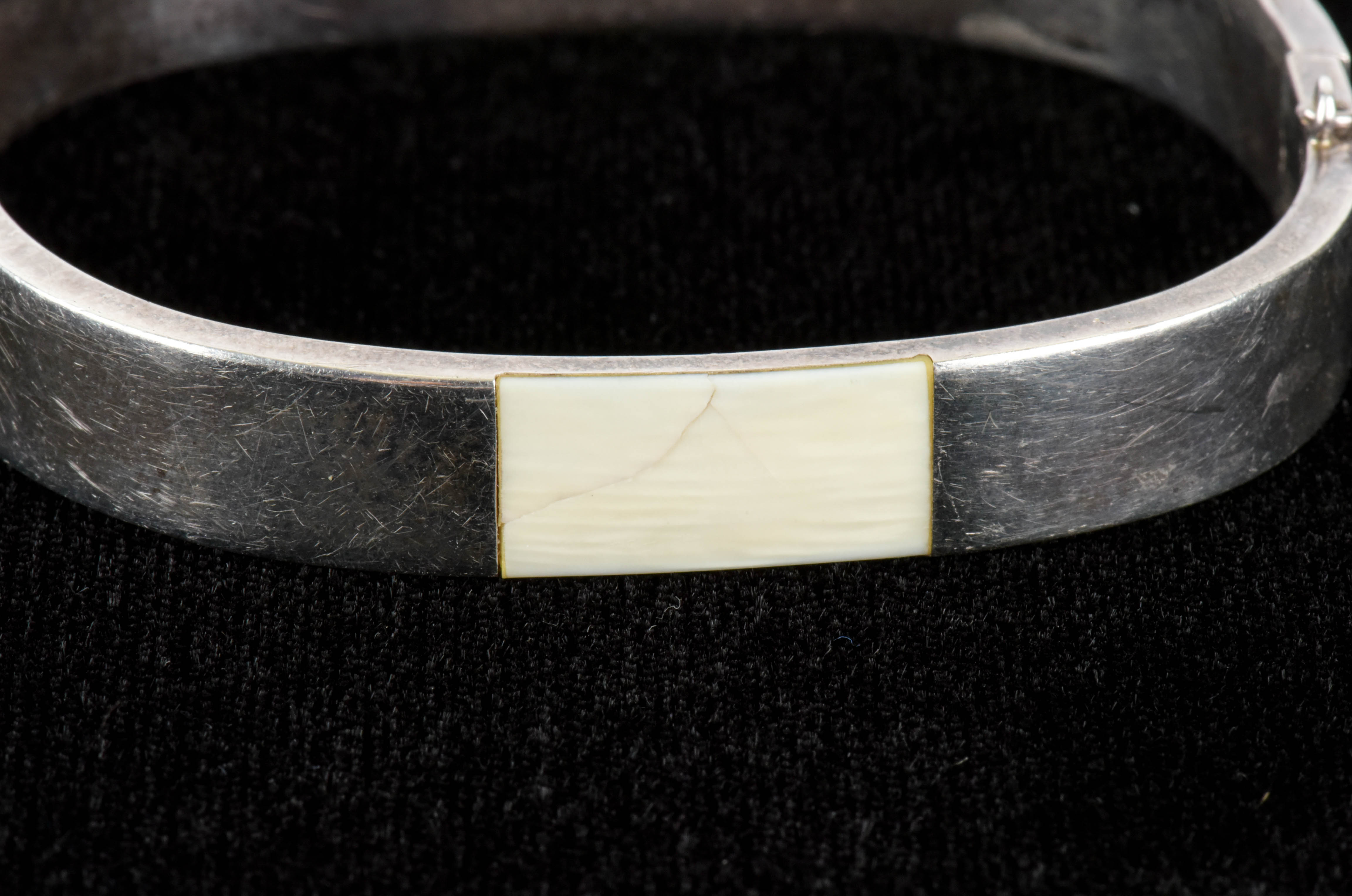 Sterling Silver Bracelets with Inlaid Shell