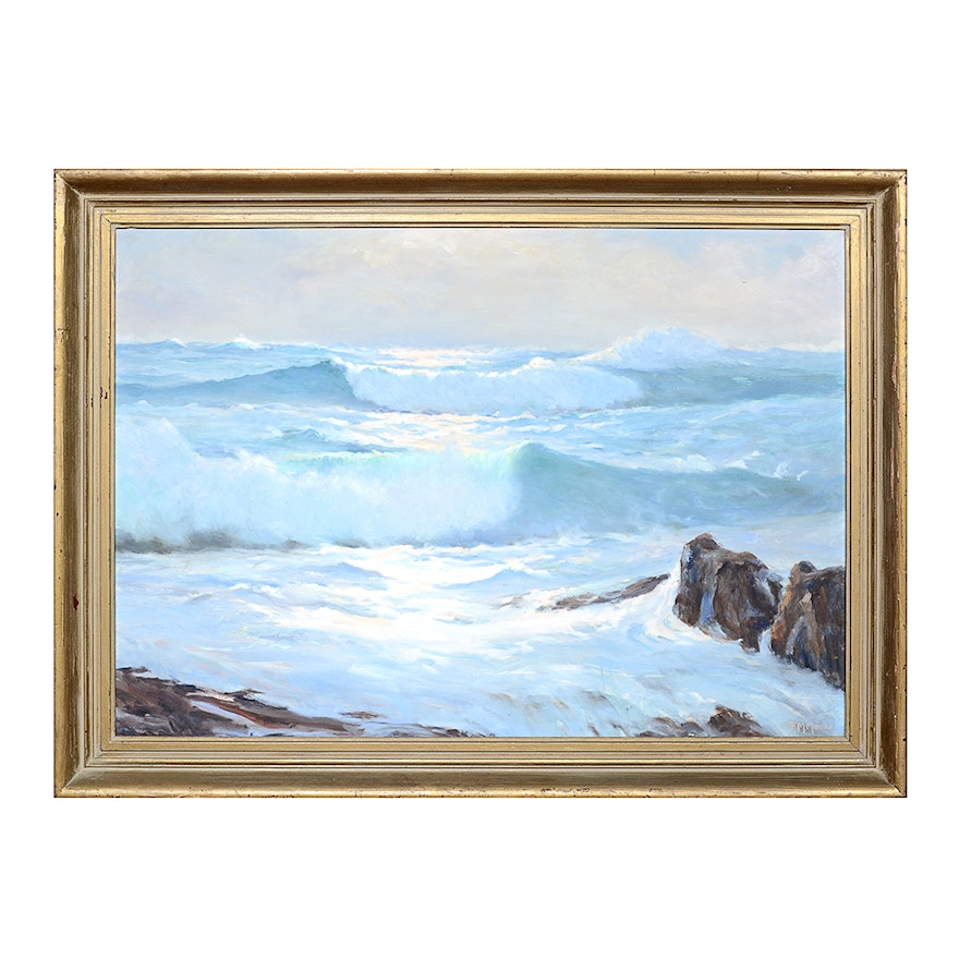 F.M. Moore Signed Original Oil Painting "Sea Rhythm"