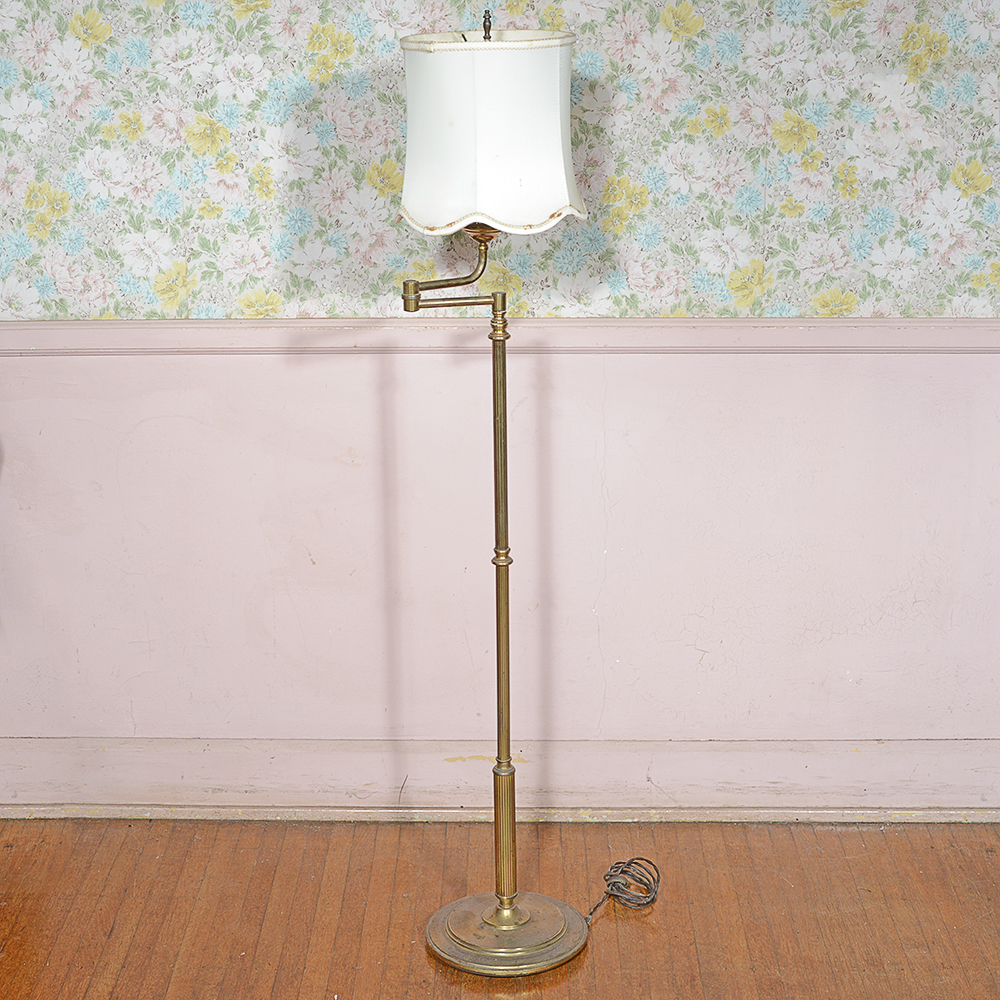Brass Tone Swing Arm Floor Lamp