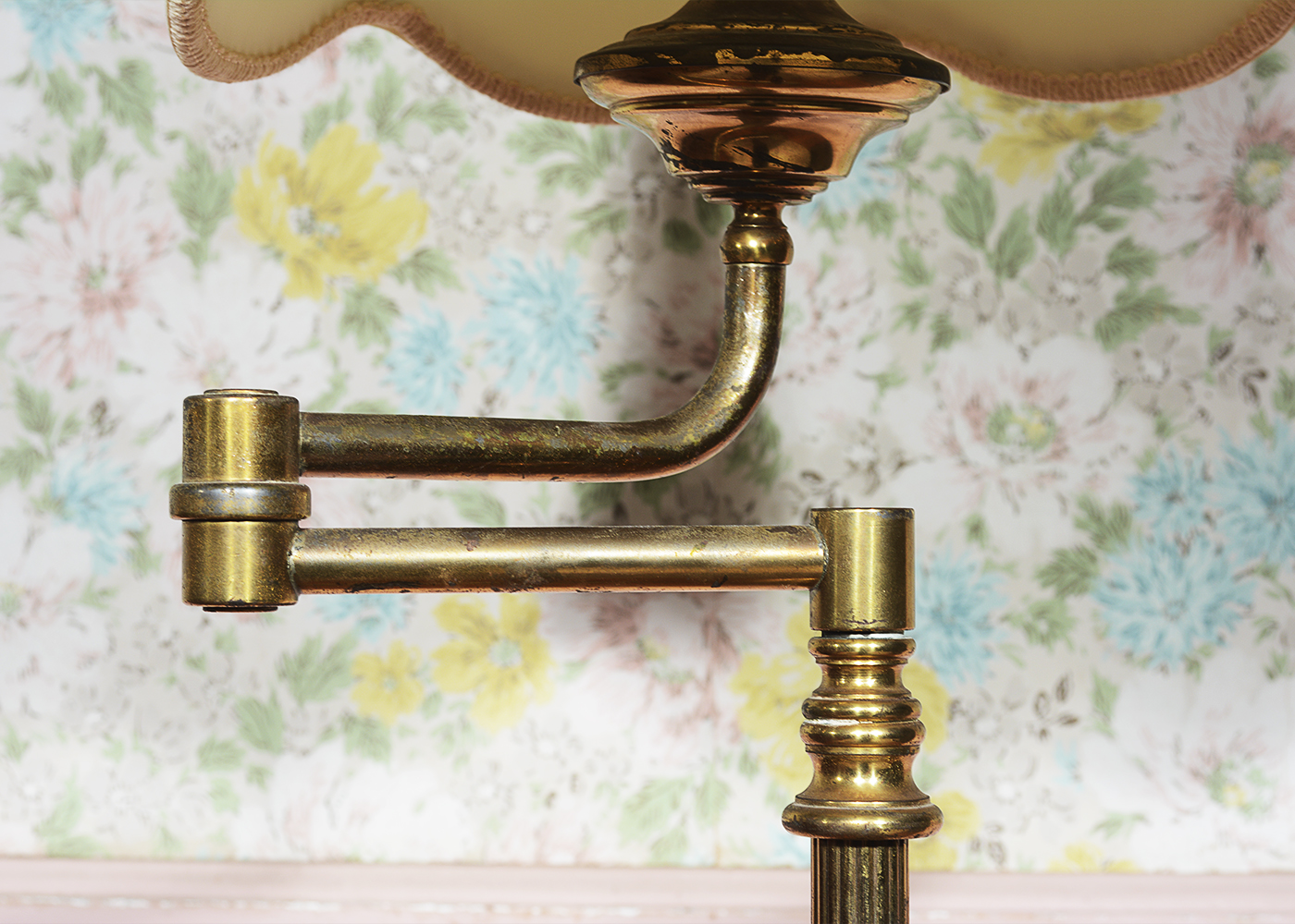 Brass Tone Swing Arm Floor Lamp