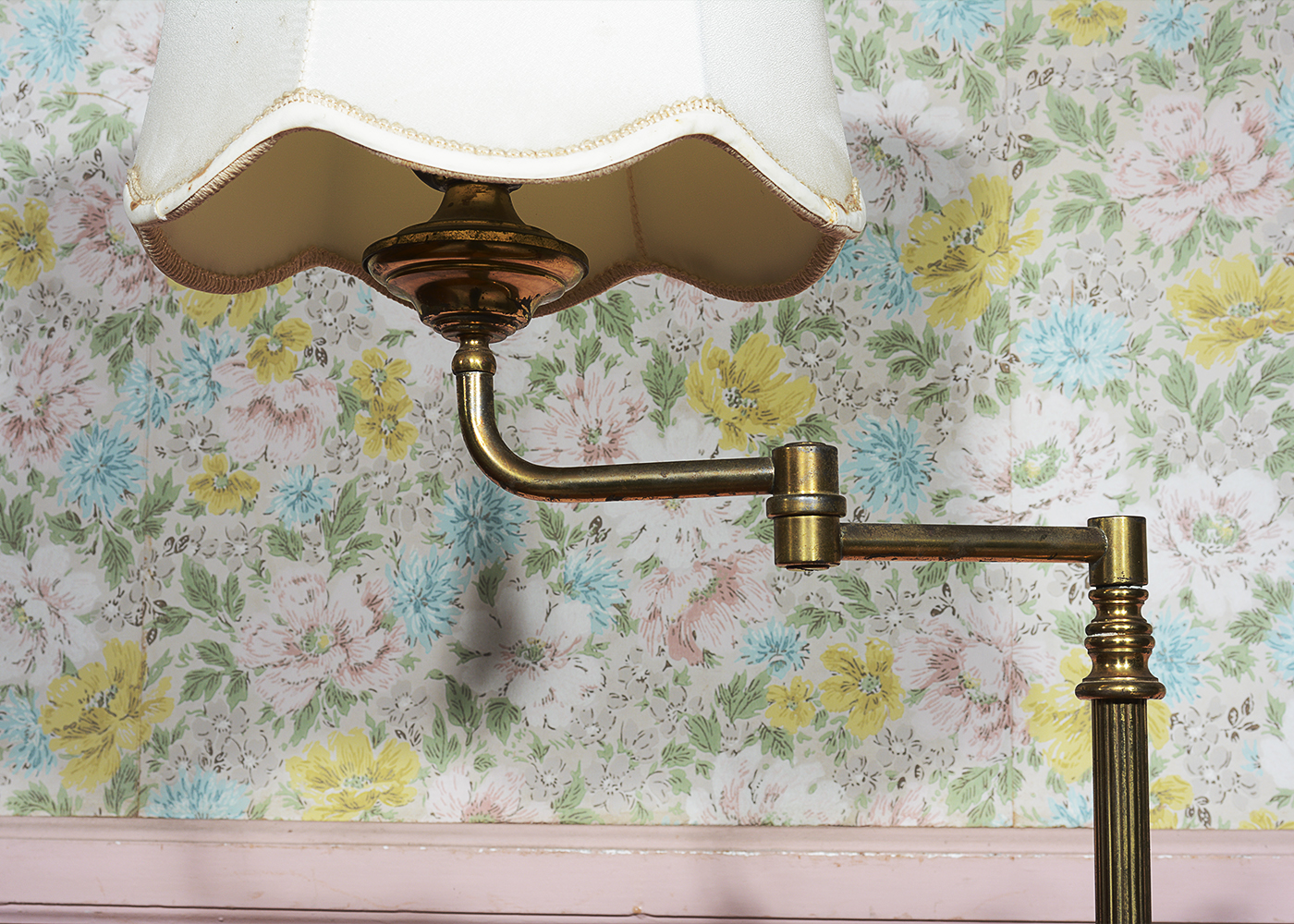 Brass Tone Swing Arm Floor Lamp