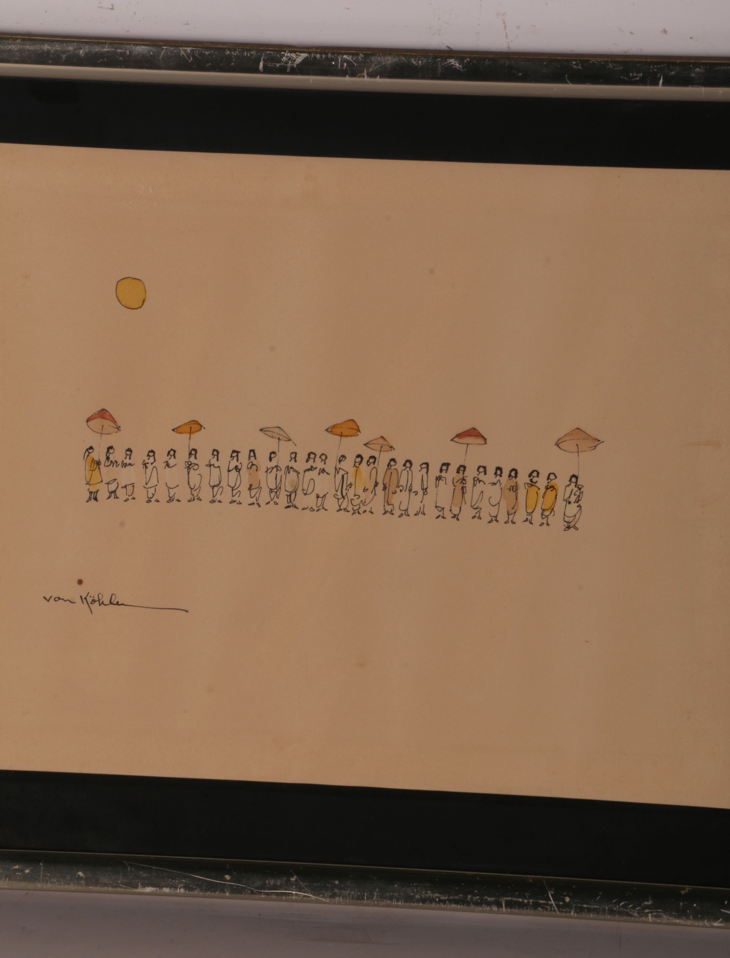 Maria Von Kohler Watercolor and Ink Drawing