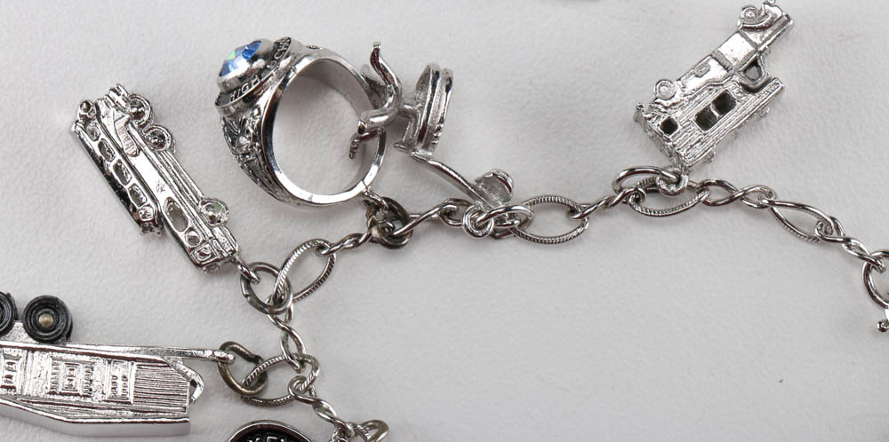 Sterling Silver Charm Bracelet and Pendant Necklace