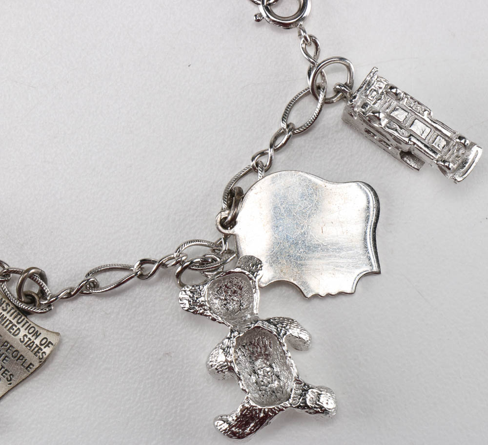Sterling Silver Charm Bracelet and Pendant Necklace