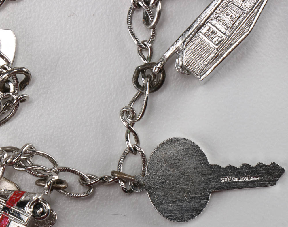 Sterling Silver Charm Bracelet and Pendant Necklace