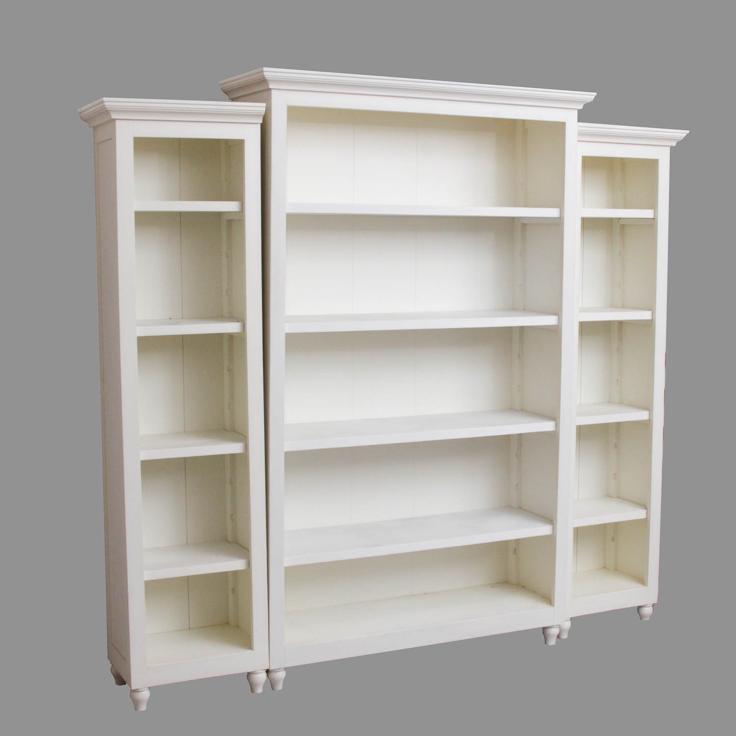 Three-Piece Painted Wood Bookcase