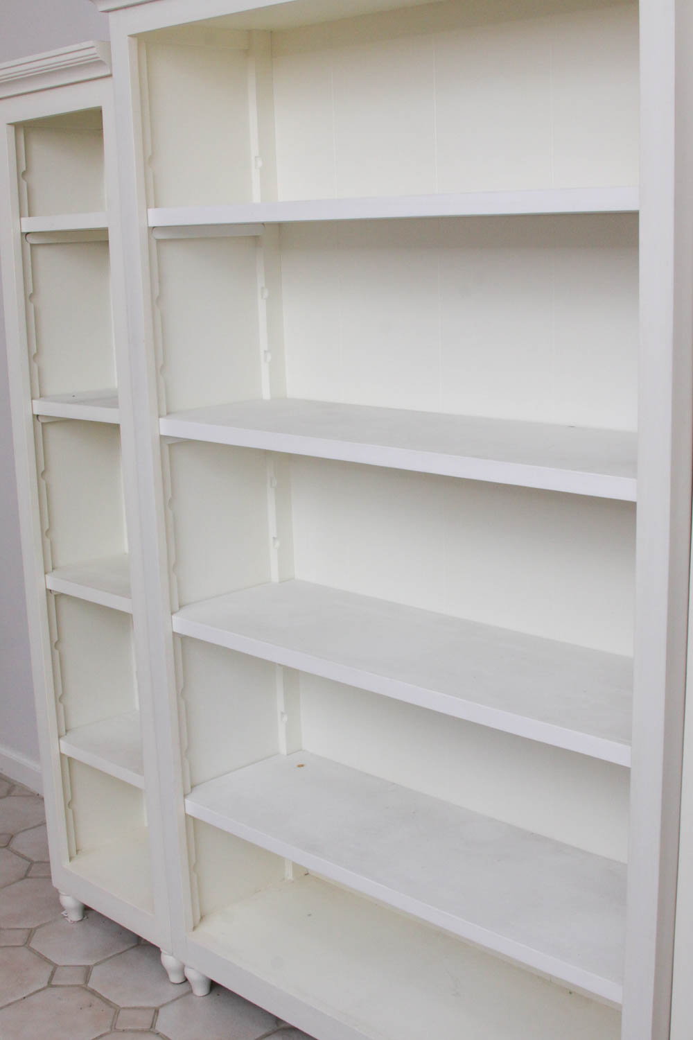 Three-Piece Painted Wood Bookcase
