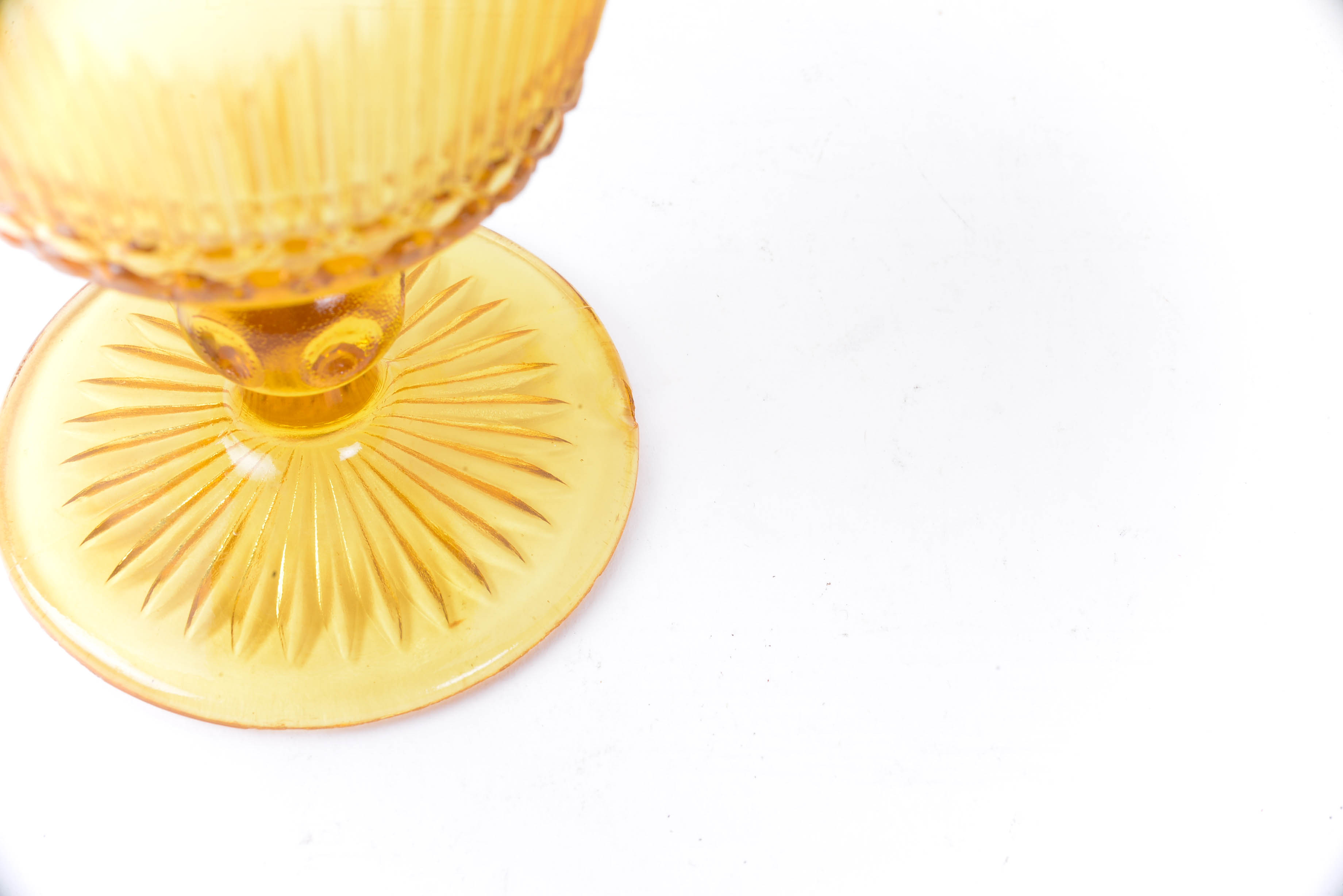Set of Amber Colored Goblets and Bowls