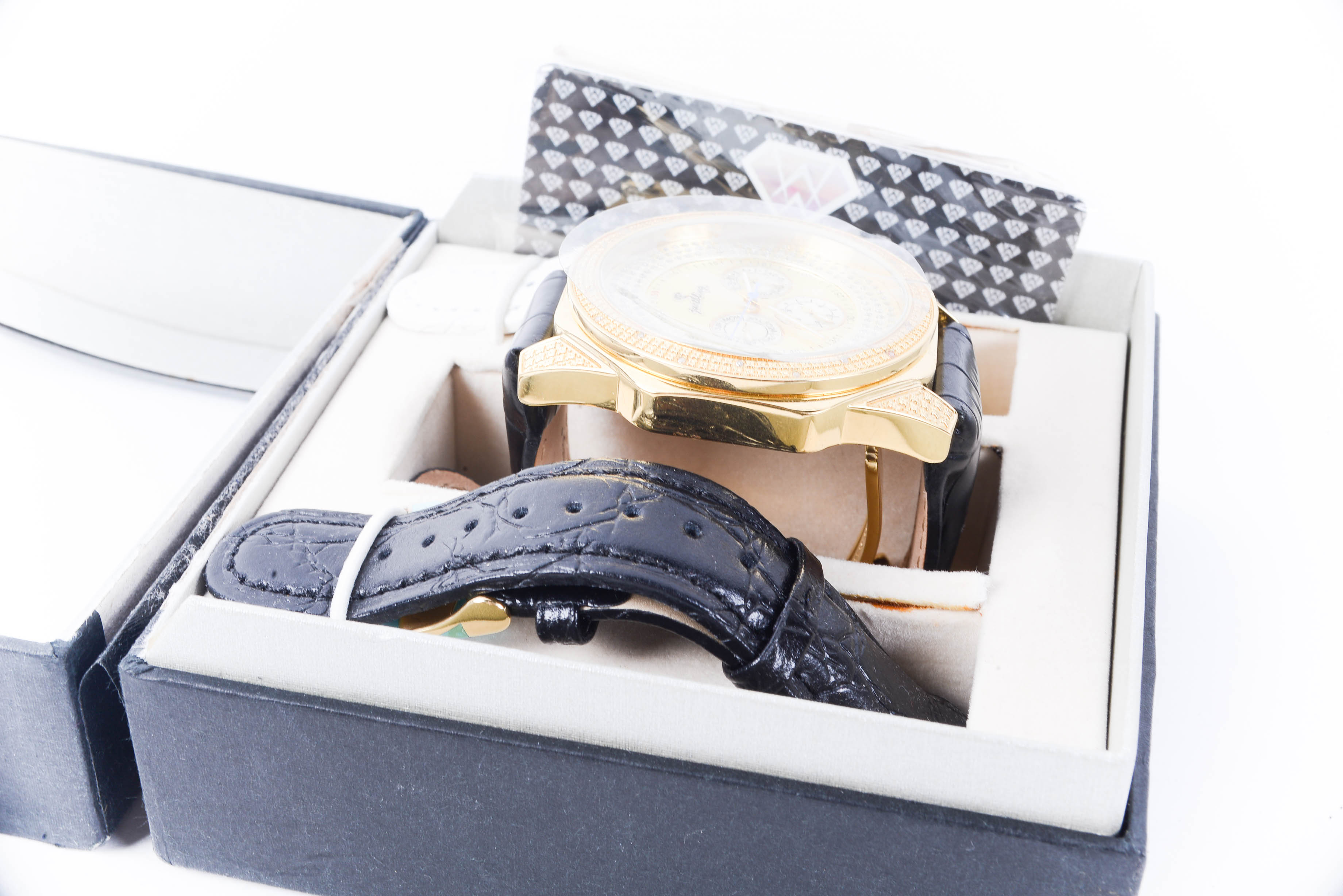 JustBling Diamond Bezel Chronograph Watch JB-6212