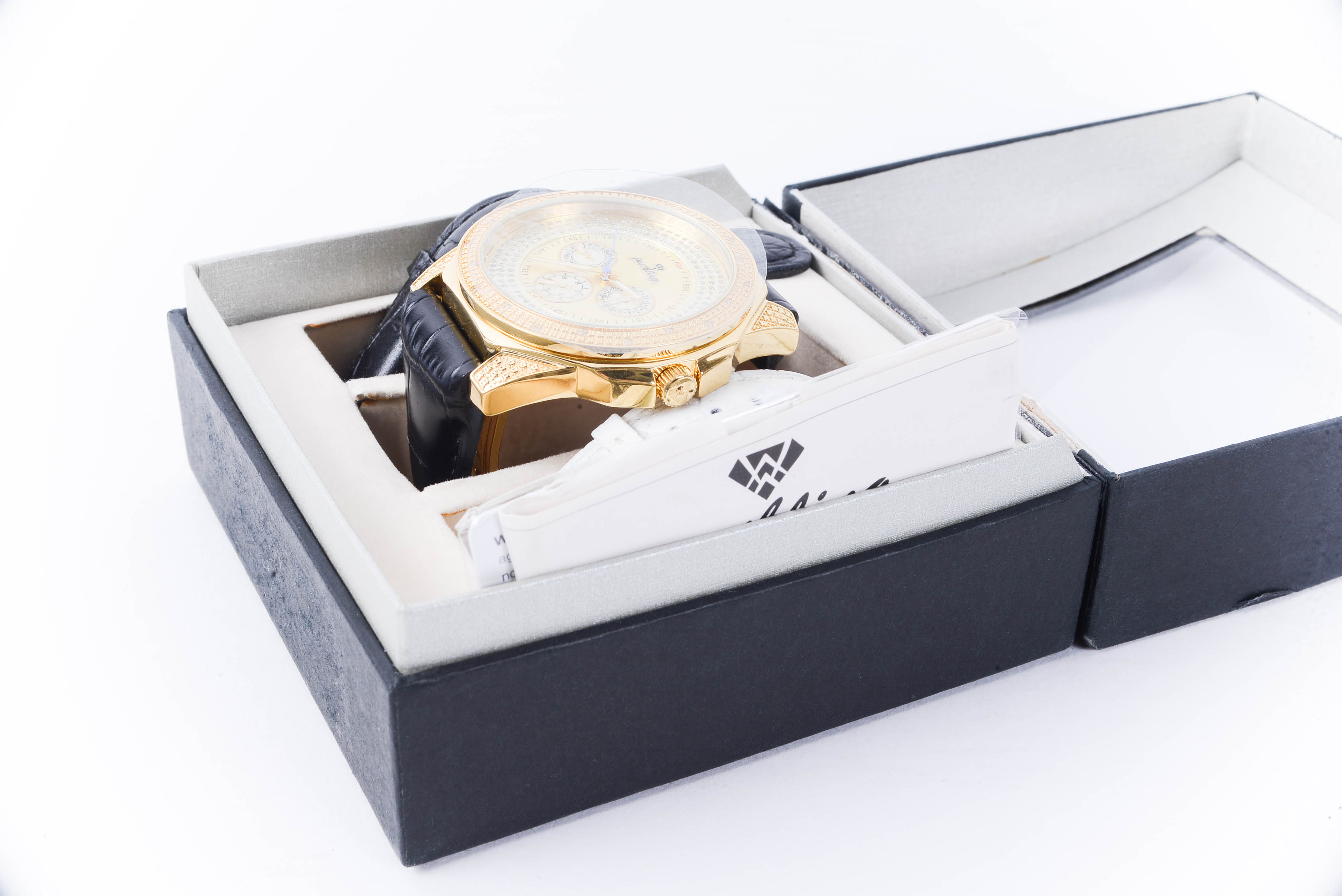 JustBling Diamond Bezel Chronograph Watch JB-6212