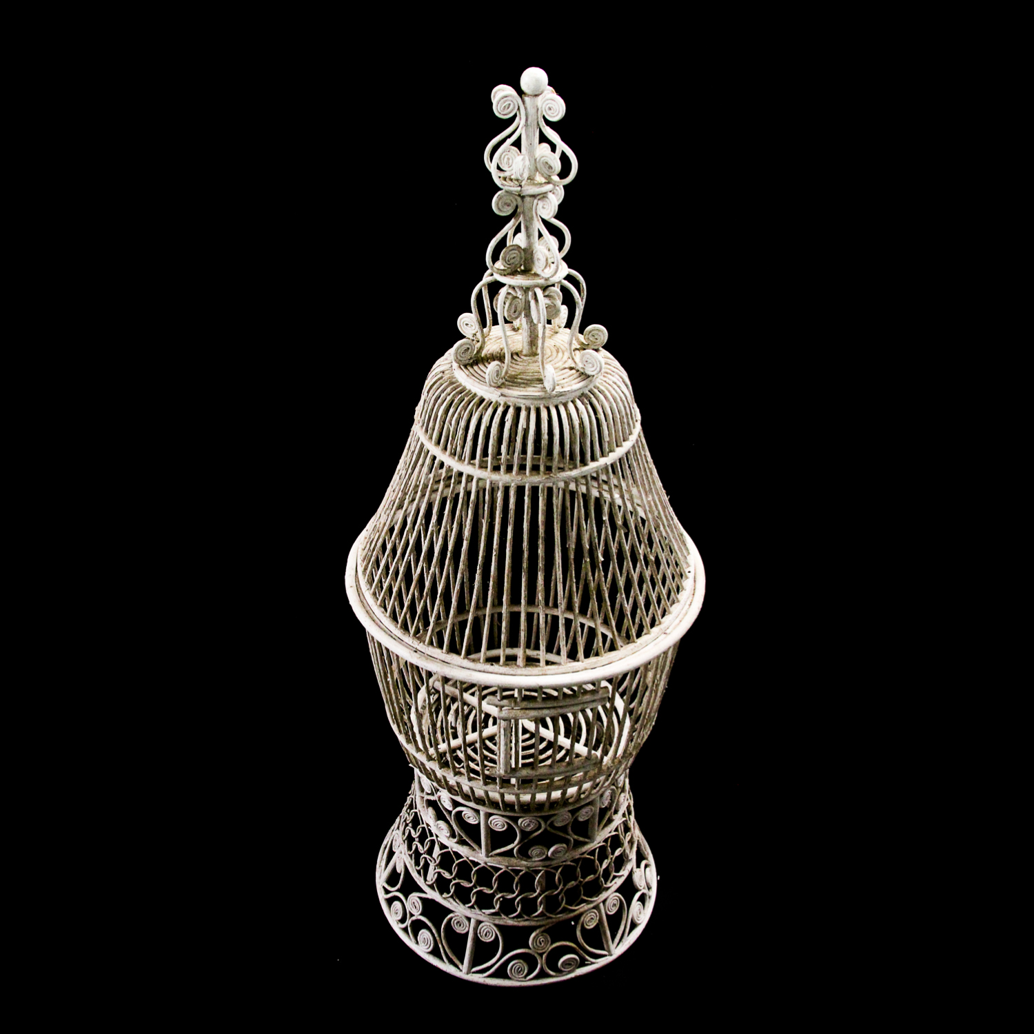 White Wicker Birdcage