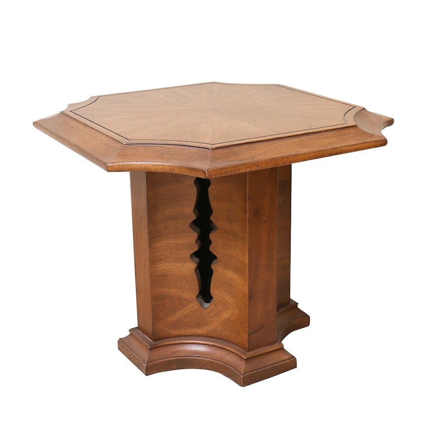 Circa 1970s Pedestal Side Table