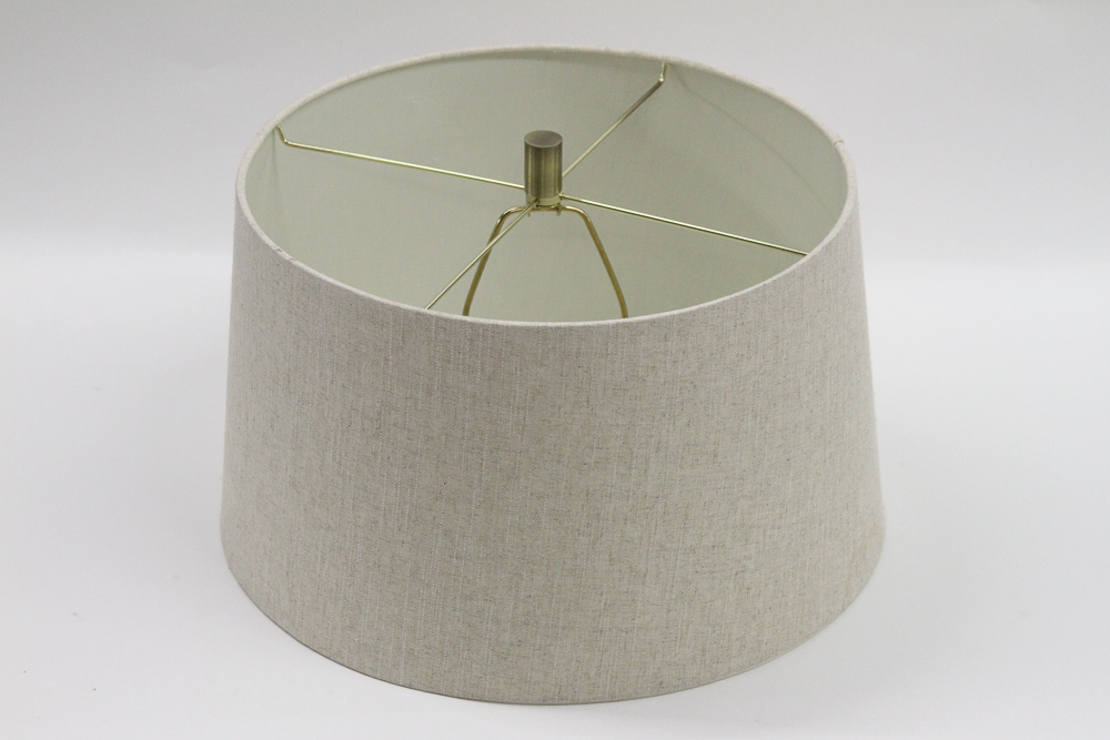 Group of Fabric Lampshades, Two with Finials