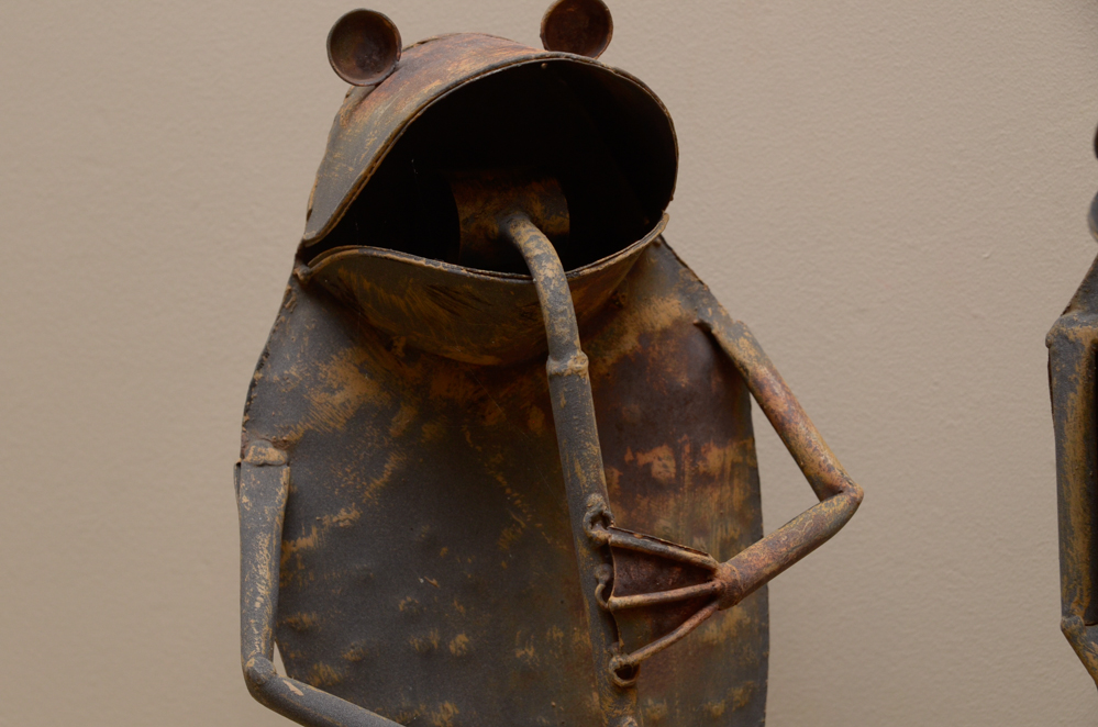 Trio of Metal Frog Musicians