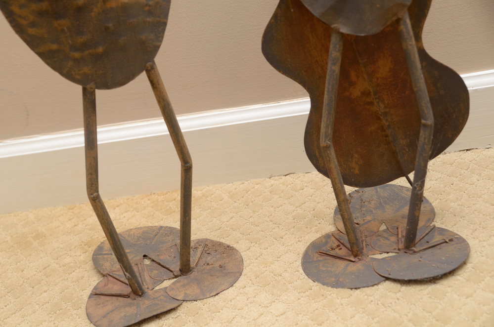 Trio of Metal Frog Musicians