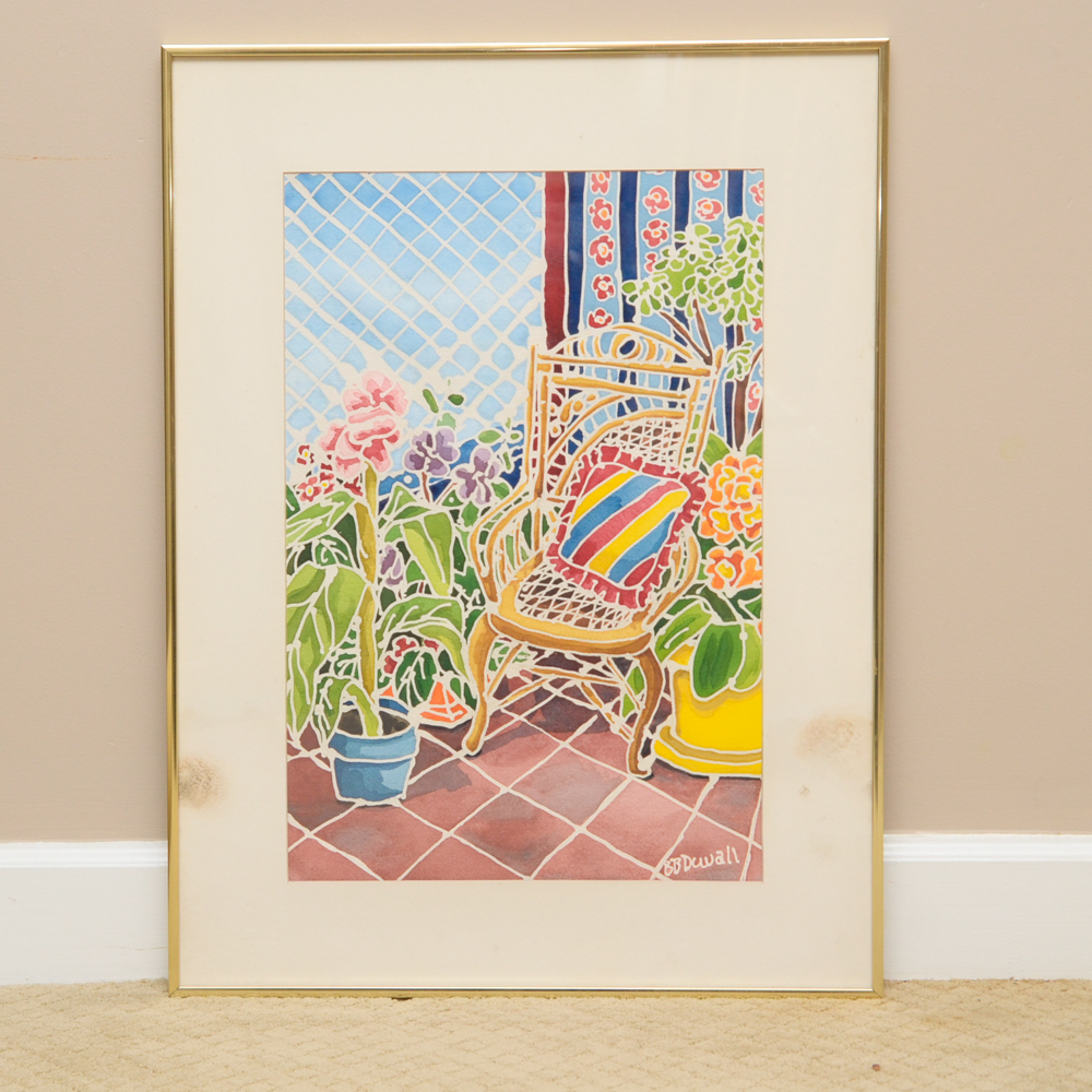 Bernice Duvall "Garden Room" Wax Resist Watercolor