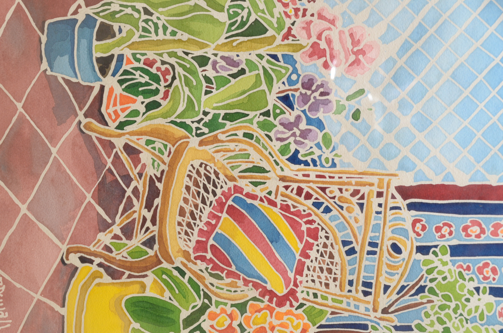 Bernice Duvall "Garden Room" Wax Resist Watercolor