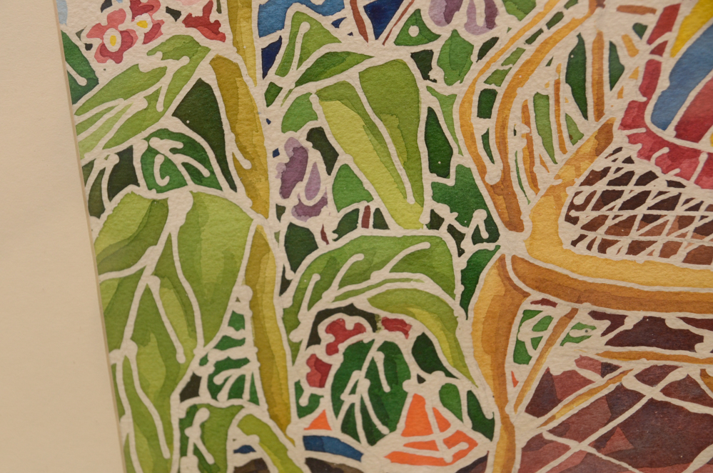 Bernice Duvall "Garden Room" Wax Resist Watercolor