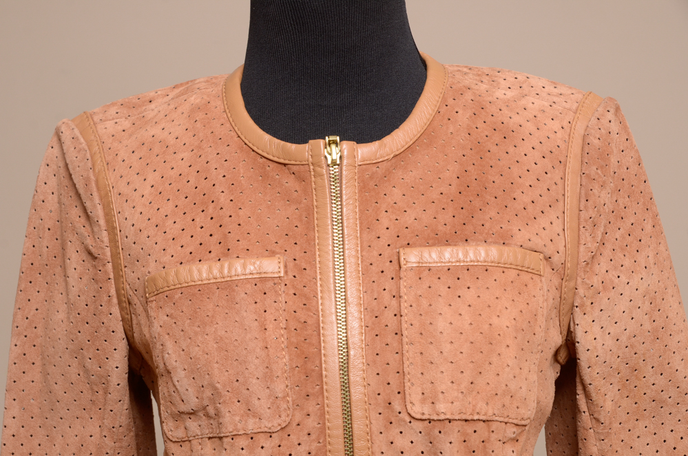 Tory Burch Perforated Suede Jacket, Size 2