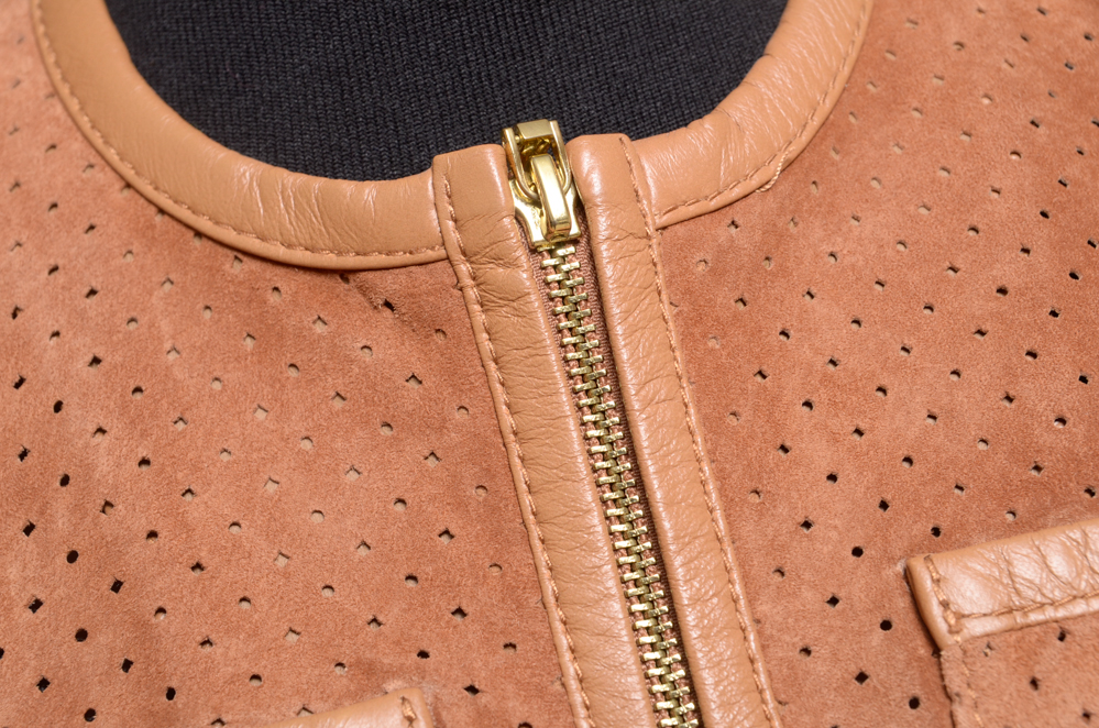 Tory Burch Perforated Suede Jacket, Size 2